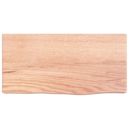 Półka, jasnobrązowa, 40x20x6 cm, lakierowane lite drewno dębowe Lumarko!