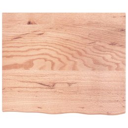 VidaXL Półka, jasnobrązowa, 60x50x2 cm, lakierowane lite drewno dębowe