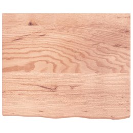 VidaXL Półka, jasnobrązowa, 60x50x4 cm, lakierowane lite drewno dębowe