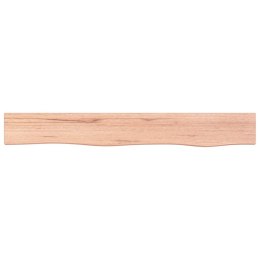 Półka, jasnobrązowa, 80x10x4 cm, lakierowane lite drewno dębowe Lumarko!