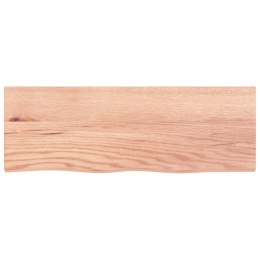 VidaXL Półka, jasnobrązowa, 80x30x4 cm, lakierowane lite drewno dębowe