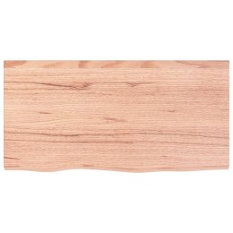 VidaXL Półka, jasnobrązowa, 80x40x4 cm, lakierowane lite drewno dębowe
