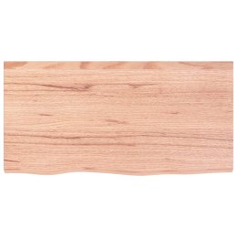 VidaXL Półka, jasnobrązowa, 80x40x6 cm, lakierowane lite drewno dębowe