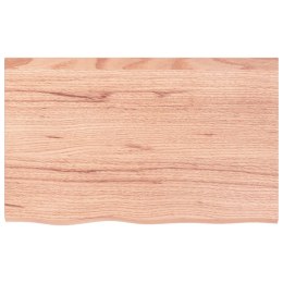 VidaXL Półka, jasnobrązowa, 80x50x2 cm, lakierowane lite drewno dębowe