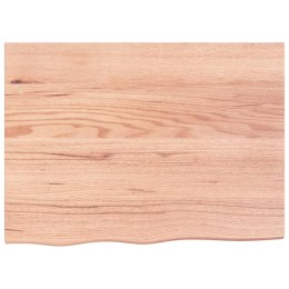 VidaXL Półka, jasnobrązowa, 80x60x2 cm, lakierowane lite drewno dębowe