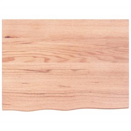 VidaXL Półka, jasnobrązowa, 80x60x4 cm, lakierowane lite drewno dębowe