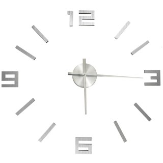 Zegar ścienny 3D, nowoczesny design, srebrny, 100 cm, XXL Lumarko!