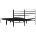 Metalowa rama łóżka z wezgłowiem, czarna, 160x200 cm Lumarko!