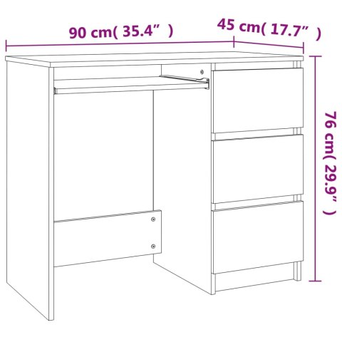  Biurko, szary dąb sonoma, 90x45x76 cm, materiał drewnopochodny Lumarko!