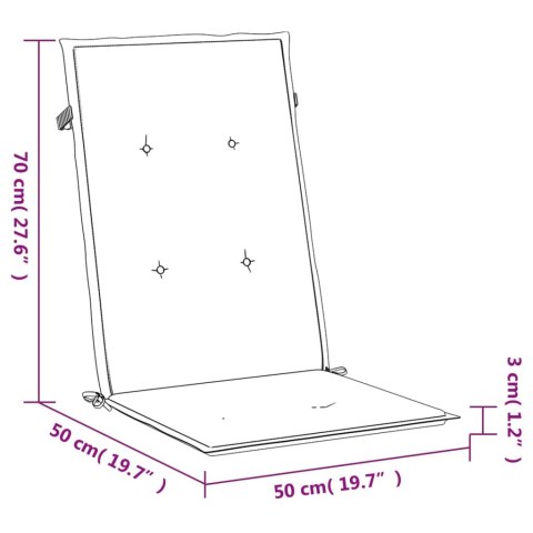  Poduszki na krzesła ogrodowe, 6 szt., niebieskie, 120x50x4 cm Lumarko!