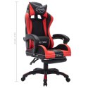 Fotel dla gracza z RGB LED, czerwono-czarny, sztuczna skóra Lumarko!