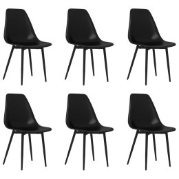 VidaXL Krzesła stołowe, 6 szt., czarne, PP