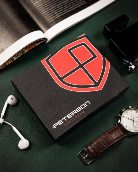 Duży, skórzany portfel męski na karty — Peterson Lumarko!