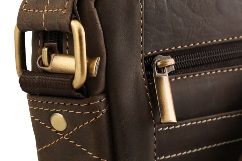 Skórzana torba męska z długim paskiem na ramię — Always Wild Lumarko!