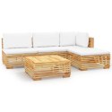 VidaXL 5-cz. zestaw wypoczynkowy do ogrodu, poduszki, drewno tekowe