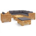 8-cz. zestaw wypoczynkowy do ogrodu, poduszki, drewno tekowe Lumarko!