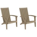 VidaXL Krzesła ogrodowe Adirondack, 2 szt., jasnobrązowe, polipropylen
