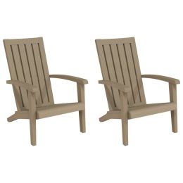 Krzesła ogrodowe Adirondack, 2 szt., jasnobrązowe, polipropylen Lumarko!