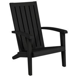 VidaXL Krzesło ogrodowe Adirondack, czarne, polipropylen