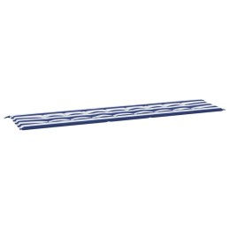 VidaXL Poduszka na ławkę ogrodową, niebiesko-białe paski, 200x50x3 cm