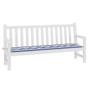 Poduszka na ławkę ogrodową, niebiesko-białe paski, 200x50x3 cm Lumarko!