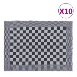 VidaXL Ręczniki kuchenne, 10 szt., niebiesko-białe, 50x70 cm, bawełna