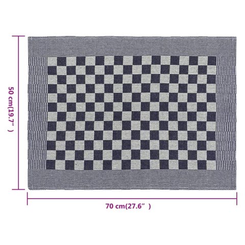 VidaXL Ręczniki kuchenne, 20 szt., niebiesko-białe, 50x70 cm, bawełna