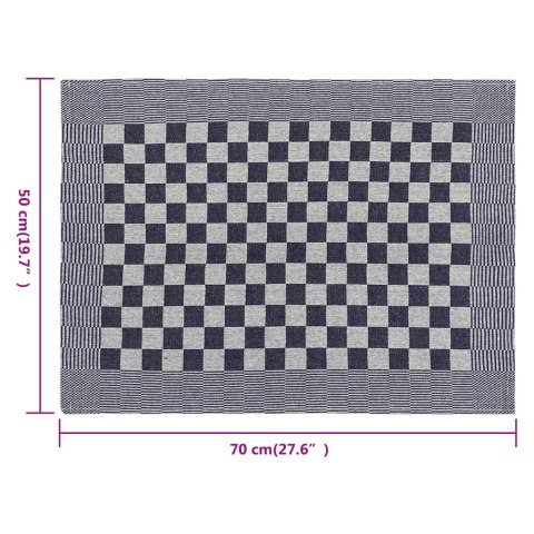 VidaXL Ręczniki kuchenne, 50 szt., niebiesko-białe, 50x70 cm, bawełna