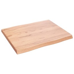 VidaXL Blat do biurka, jasnobrązowy, 60x50x4 cm, lite drewno dębowe