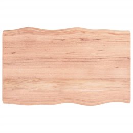 VidaXL Blat do biurka, jasnobrązowy, 80x50x6 cm, lite drewno dębowe