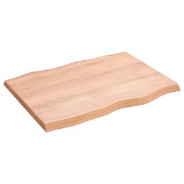 VidaXL Blat do biurka, jasnobrązowy, 80x60x4 cm, lite drewno dębowe