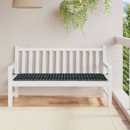 VidaXL Poduszka na ławkę ogrodową, czarna krata, 150x50x3 cm