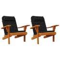 Poduszki na krzesła Adirondack, 2 szt., czarne w kratę, tkanina Lumarko!