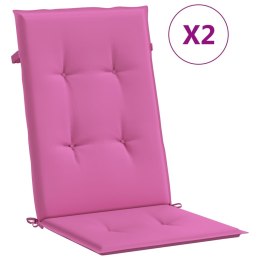 VidaXL Poduszki na krzesła ogrodowe, 2 szt., różowe, 120x50x3 cm