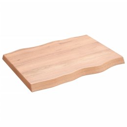 VidaXL Blat do biurka, jasnobrązowy, 80x60x6 cm, lite drewno dębowe