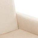 VidaXL Fotel bujany, kremowy, tapicerowany tkaniną