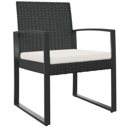VidaXL Ogrodowe krzesła stołowe, 2 szt., czarne, rattan PP