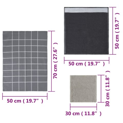 Zestaw 12 ręczników, szary, bawełna Lumarko!