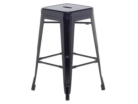 Zestaw 2 stołków barowych metalowych 60 cm czarny CABRILLO