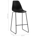VidaXL Krzesła barowe, 6 szt., czarne, plastik