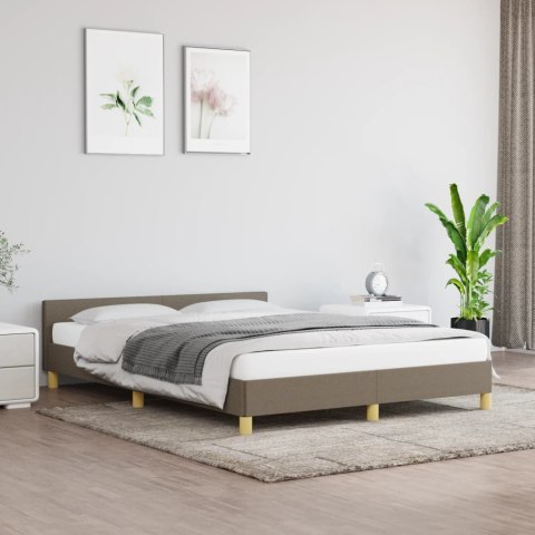 Rama łóżka z zagłówkiem, taupe, 140x190 cm, obita tkaniną Lumarko!