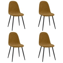 VidaXL Krzesła stołowe, 4 szt., brązowe, obite aksamitem