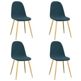 Krzesła stołowe, 4 szt., niebieskie, obite aksamitem Lumarko!