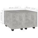 Stolik kawowy, szarość betonu, 60x60x38 cm, płyta wiórowa Lumarko!