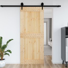 Drzwi, 95x210 cm, lite drewno sosnowe Lumarko!