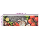 Dywanik kuchenny, wzór w warzywa, 45x150 cm, aksamit