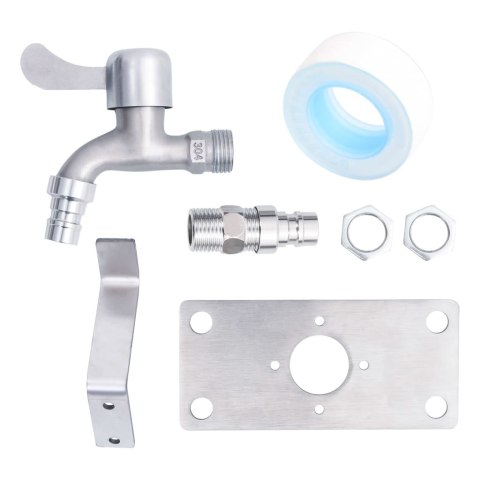 Kran ogrodowy na kwadratowym słupku, 100 cm, stal nierdzewna