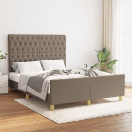 Rama łóżka z zagłówkiem, taupe, 140x190 cm, obita tkaniną Lumarko!