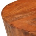 Stolik kawowy, Ø 52x30 cm, surowe lite drewno mango