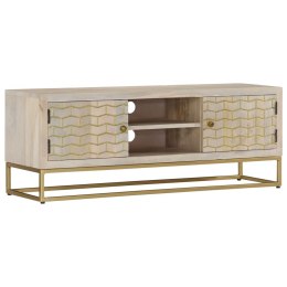 Szafka pod TV, 110x30x40 cm, bielone drewno mango